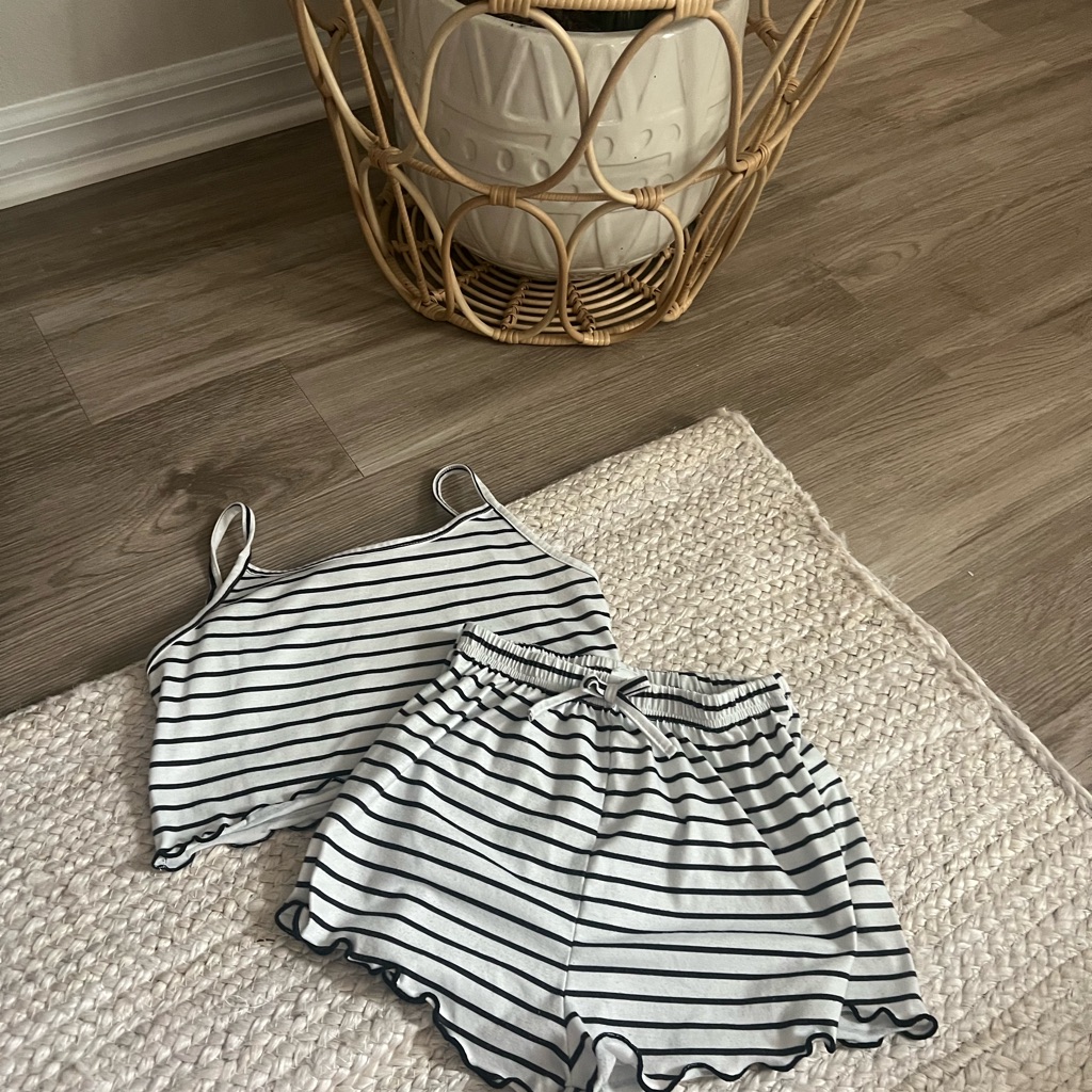 Striped Black And White Loungewear Set